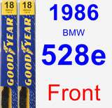 Front Wiper Blade Pack for 1986 BMW 528e - Premium