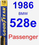 Passenger Wiper Blade for 1986 BMW 528e - Premium