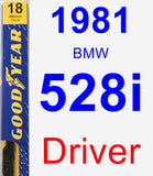 Driver Wiper Blade for 1981 BMW 528i - Premium