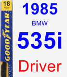 Driver Wiper Blade for 1985 BMW 535i - Premium