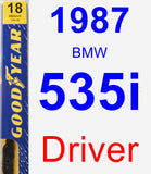 Driver Wiper Blade for 1987 BMW 535i - Premium