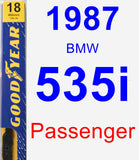 Passenger Wiper Blade for 1987 BMW 535i - Premium
