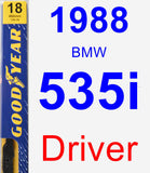 Driver Wiper Blade for 1988 BMW 535i - Premium