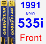 Front Wiper Blade Pack for 1991 BMW 535i - Premium