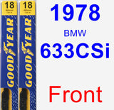 Front Wiper Blade Pack for 1978 BMW 633CSi - Premium