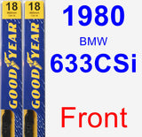 Front Wiper Blade Pack for 1980 BMW 633CSi - Premium