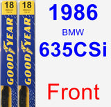 Front Wiper Blade Pack for 1986 BMW 635CSi - Premium