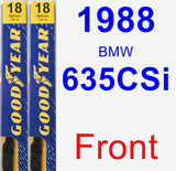 Front Wiper Blade Pack for 1988 BMW 635CSi - Premium