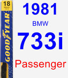 Passenger Wiper Blade for 1981 BMW 733i - Premium