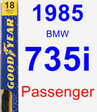 Passenger Wiper Blade for 1985 BMW 735i - Premium