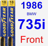 Front Wiper Blade Pack for 1986 BMW 735i - Premium
