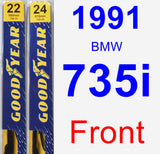 Front Wiper Blade Pack for 1991 BMW 735i - Premium