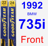 Front Wiper Blade Pack for 1992 BMW 735i - Premium