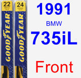 Front Wiper Blade Pack for 1991 BMW 735iL - Premium