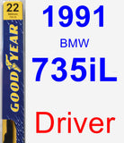 Driver Wiper Blade for 1991 BMW 735iL - Premium