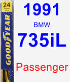 Passenger Wiper Blade for 1991 BMW 735iL - Premium