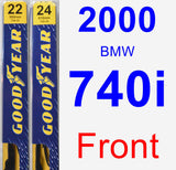 Front Wiper Blade Pack for 2000 BMW 740i - Premium