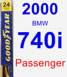 Passenger Wiper Blade for 2000 BMW 740i - Premium