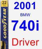 Driver Wiper Blade for 2001 BMW 740i - Premium