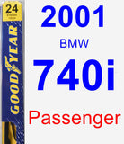 Passenger Wiper Blade for 2001 BMW 740i - Premium