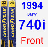 Front Wiper Blade Pack for 1994 BMW 740i - Premium