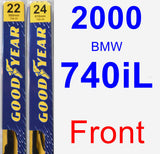 Front Wiper Blade Pack for 2000 BMW 740iL - Premium