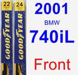 Front Wiper Blade Pack for 2001 BMW 740iL - Premium