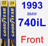 Front Wiper Blade Pack for 1993 BMW 740iL - Premium