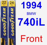 Front Wiper Blade Pack for 1994 BMW 740iL - Premium