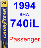 Passenger Wiper Blade for 1994 BMW 740iL - Premium