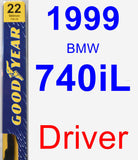 Driver Wiper Blade for 1999 BMW 740iL - Premium