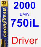 Driver Wiper Blade for 2000 BMW 750iL - Premium