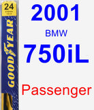 Passenger Wiper Blade for 2001 BMW 750iL - Premium