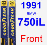 Front Wiper Blade Pack for 1991 BMW 750iL - Premium