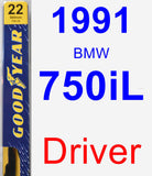 Driver Wiper Blade for 1991 BMW 750iL - Premium