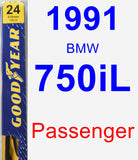 Passenger Wiper Blade for 1991 BMW 750iL - Premium