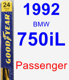 Passenger Wiper Blade for 1992 BMW 750iL - Premium