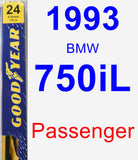 Passenger Wiper Blade for 1993 BMW 750iL - Premium