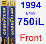 Front Wiper Blade Pack for 1994 BMW 750iL - Premium