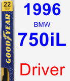 Driver Wiper Blade for 1996 BMW 750iL - Premium