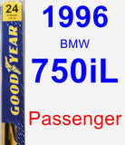 Passenger Wiper Blade for 1996 BMW 750iL - Premium