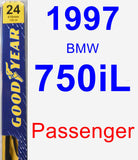 Passenger Wiper Blade for 1997 BMW 750iL - Premium