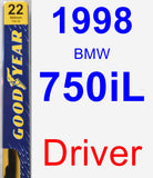 Driver Wiper Blade for 1998 BMW 750iL - Premium