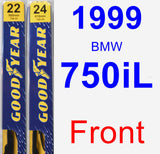 Front Wiper Blade Pack for 1999 BMW 750iL - Premium