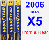 Front & Rear Wiper Blade Pack for 2006 BMW X5 - Premium