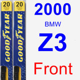 Front Wiper Blade Pack for 2000 BMW Z3 - Premium