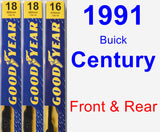Front & Rear Wiper Blade Pack for 1991 Buick Century - Premium