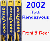 Front & Rear Wiper Blade Pack for 2002 Buick Rendezvous - Premium