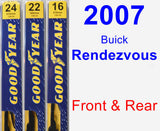 Front & Rear Wiper Blade Pack for 2007 Buick Rendezvous - Premium