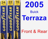 Front & Rear Wiper Blade Pack for 2005 Buick Terraza - Premium